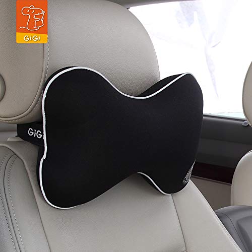 GiGi G-1063A Pure Memory Foam and Ergonomic Design Car Seat Neck Rest Cushion, Head Rest Pillow for Cervical Pain Relief