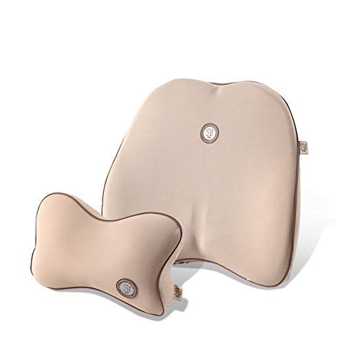 GiGi G-1077/1078 100% Pure Memory Foam and Ergonomic Design Car Seat Neck Rest Cushion and Back Rest Cushion Head Rest Pillow for Car