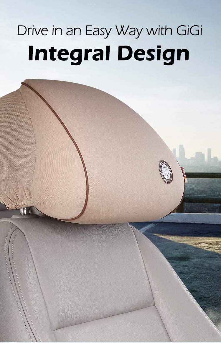 GiGi (G-1065 Memory Foam Car Neck Pillow Car Headrest,Head Pillow,Rest Pillow,Protect Neck - beigee