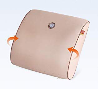 GiGi G-1066C 100% Pure Memory Foam Back Cushion, Orthopedic Design for Lower Back Pain Relief-Lumber Support Pillow Ideal for Home/Office Chair, Car Seat  - beigee