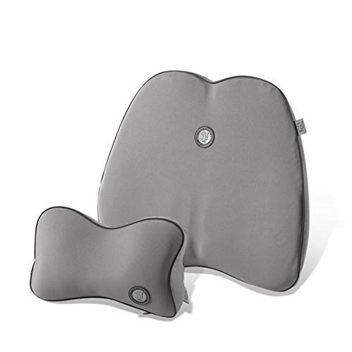 GiGi G-1077/1078 100% Pure Memory Foam and Ergonomic Design Car Seat Neck Rest Cushion and Back Rest Cushion Head Rest Pillow for Car - gray