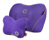 GiGi G-1079/1109 100% Pure Memory Foam and Ergonomic Design Car Seat Neck Rest Cushion and Back Rest Cushion Head Rest Pillow for Cervical Pain Relief - purple