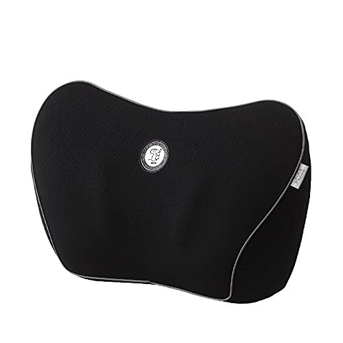 GiGi G-1109 100% Pure Memory Foam Back Cushion, Orthopedic Design for Lower Back Pain Relief-Lumber Support Pillow Ideal for Home/Office Chair, Car Seat - black