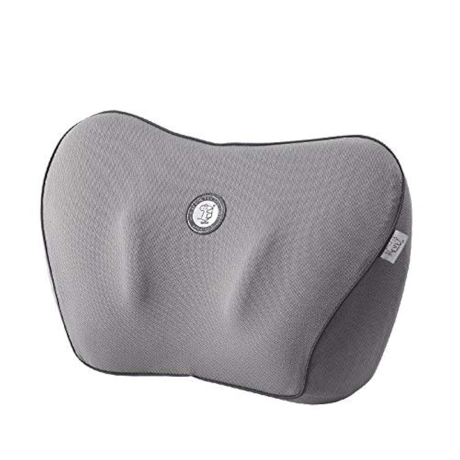 GiGi G-1109 100% Pure Memory Foam Back Cushion, Orthopedic Design for Lower Back Pain Relief-Lumber Support Pillow Ideal for Home/Office Chair, Car Seat - gray