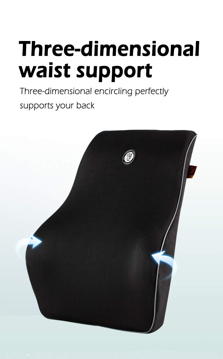 Gigi (G-1328) Lumbar Support for Office Chair | Back Pillow for Car | Memory Foam Orthopedic Cushion - Provides Low Back Support | Improves Posture | Washable Cover - apricot