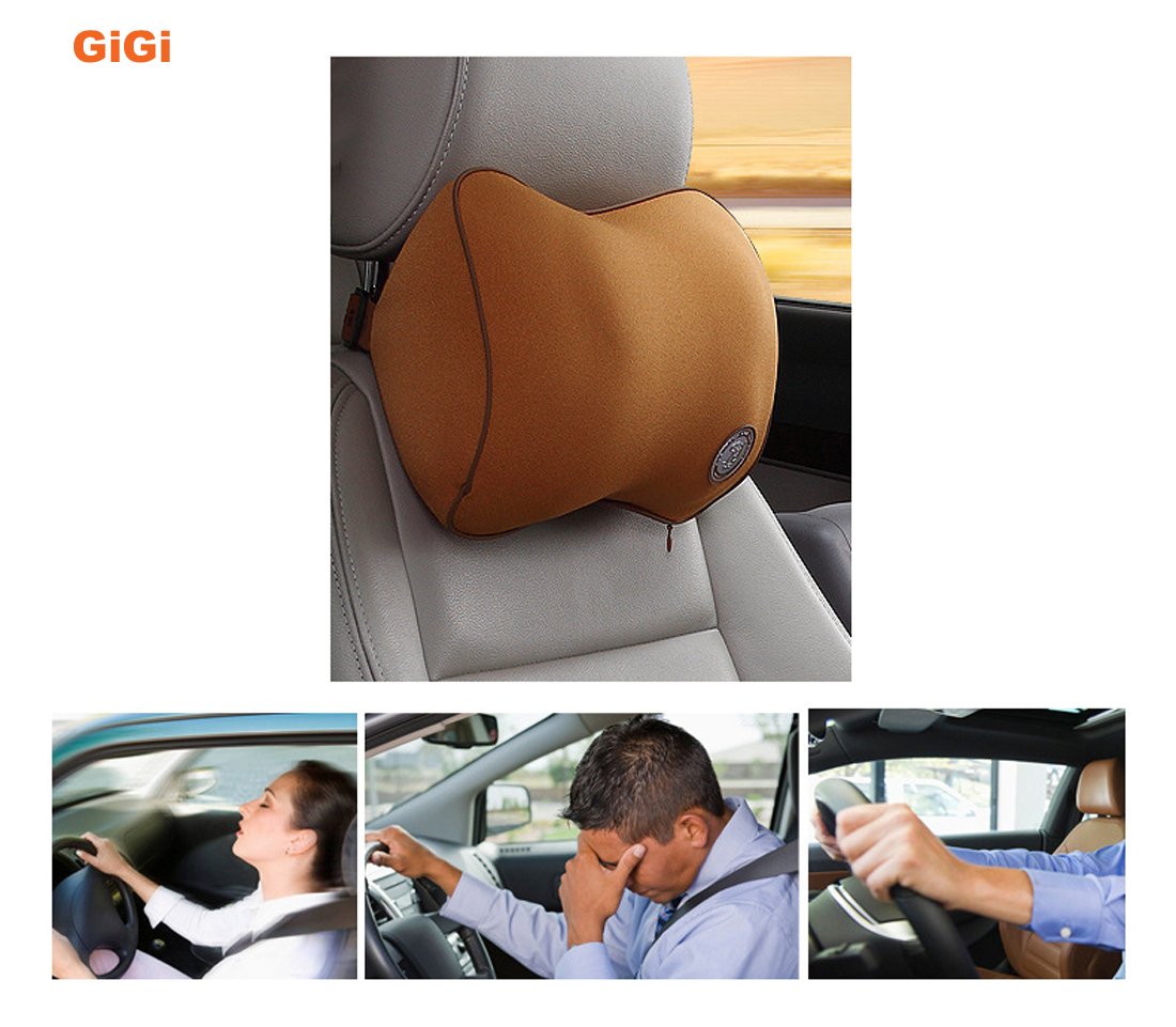 Gigi (G-1420) Gigi Memory Foam Car Neck Pillow Car Headrest,Head Pillow,Rest Pillow,Protect Neck - black