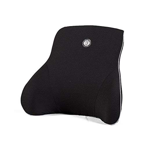 Gigi (G-1426) Lumbar Support for Office Chair | Back Pillow for Car | Memory Foam Orthopedic Cushion - Provides Low Back Support | Improves Posture | Washable Cover - black