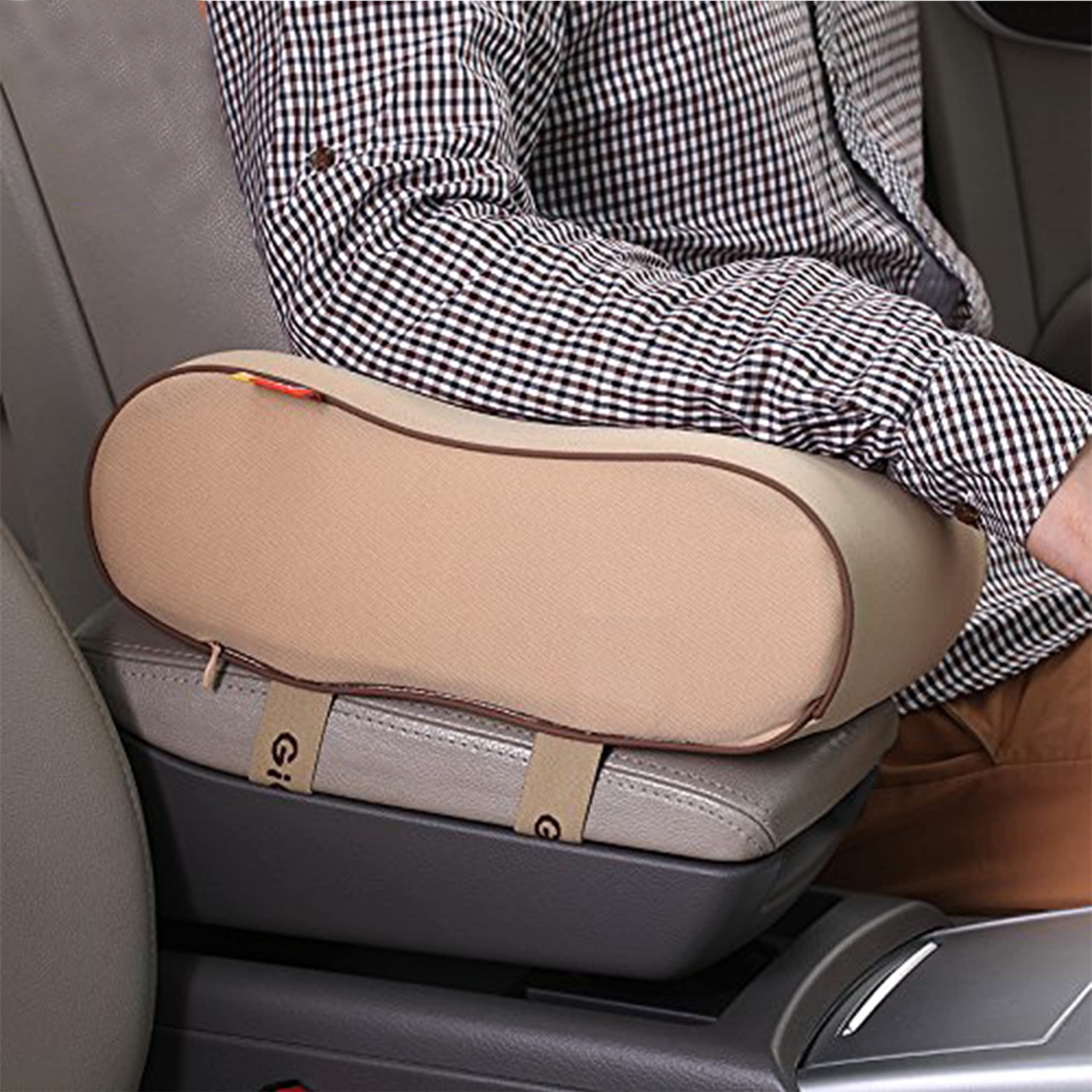 GiGi (G-1589) Breathable Memory Foam Car Armrest Cushion Armrest Center Consoles Cushion Head Neck Rest Pillow Pad for Car Motor Auto Vehicle Office - gray