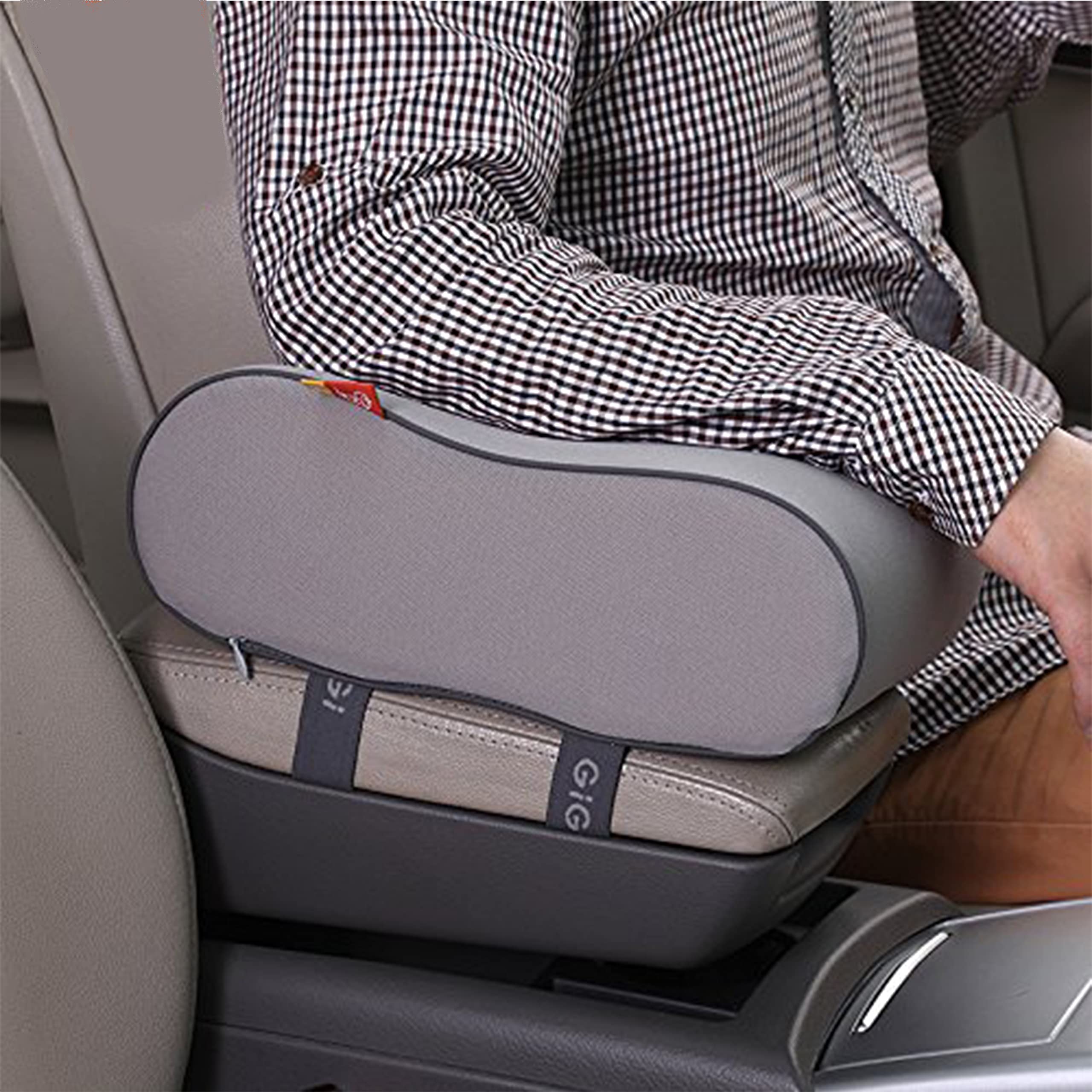 GiGi (G-1589) Breathable Memory Foam Car Armrest Cushion Armrest Center Consoles Cushion Head Neck Rest Pillow Pad for Car Motor Auto Vehicle Office - apricot