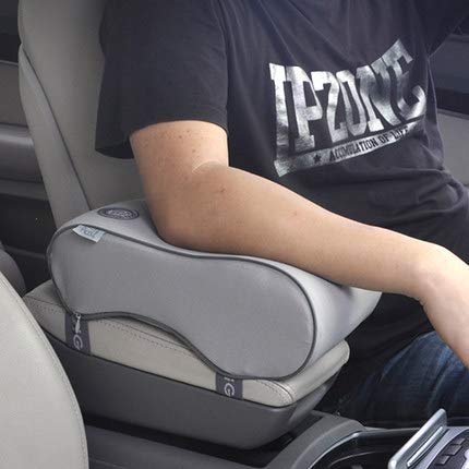 GiGi G-941 Car Armrest Cushion, 100% Pure Breathable Memory Foam Car Center Console Armrest Pillow - gray