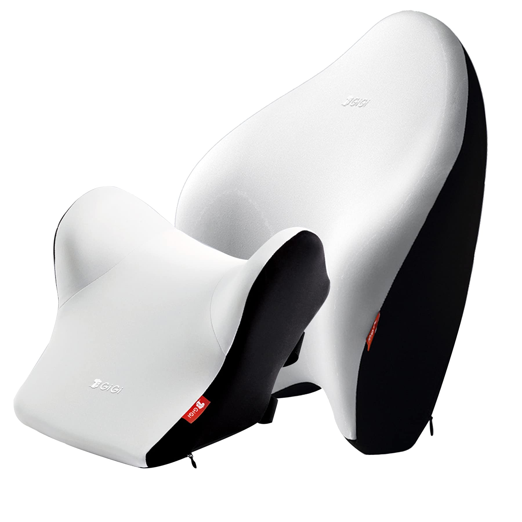 GiGi Memory Foam Back Lumbar Support and Headrest Pillow for Car - G-1668/1669 - silver.