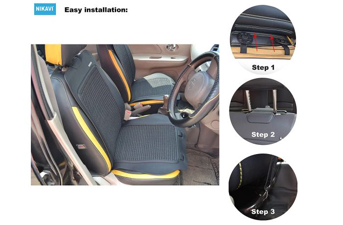 Nikavi Pu Leather Car Seat Cover Universal Fit Anti Slip Protector Waterproof Cushion Blue Pack Of 1 - Anti Slip Car Seat Covers