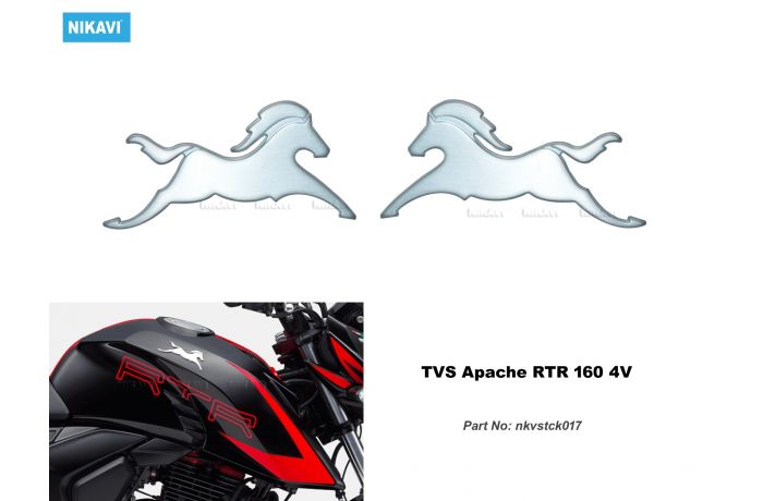 Nikavi Stickers Compatible For Tvs Apache Horse Logo Sticker Set Of Two Black Nikavi Stickers Compatible For Tvs Apache Horse Logo Sticker Set Of Two Black