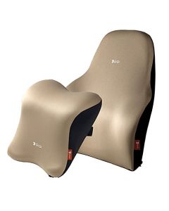 GiGi Memory Foam Back Lumbar Support and Headrest Pillow for Car - G-1670/1673 (APRICOT)