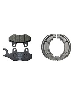 NIKAVI Front & Rear (Combo) Brake Pad + Brake Shoe Set Compatible for TVS Apache Old Models (DP3+BSS04)
