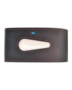 NIKAVI Leather Hanging Tissue Paper Holder with Temporary Parking Card for Car and Truck (Black)