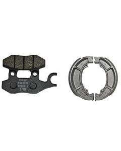 NIKAVI Front & Rear (Combo) Brake Pad + Brake Shoe Set Compatible for Suzuki Slingshot (DP5+BSS04)