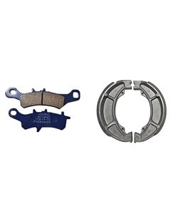 NIKAVI Motorcycle Front & Rear (Combo) Brake Pad + Brake Shoe Set Compatible for Suzuki Fiero (DP20+BSS04)