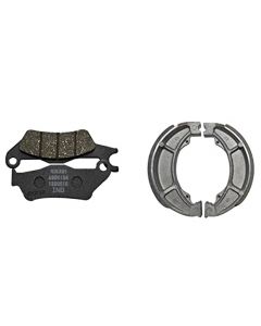 NIKAVI Front & Rear (Combo) Brake Pad + Brake Shoe Set Compatible for Suzuki GS150R (DP13+BSS04)