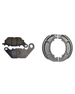 NIKAVI Motorcycle Front & Rear (Combo) Brake Pad + Brake Shoe Set Compatible for TVS Jupiter (DP23+BSS13)