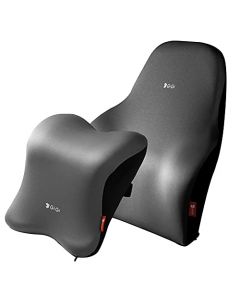 GiGi Memory Foam Back Lumbar Support and Headrest Pillow for Car - G-1670/1673 (GRAY)