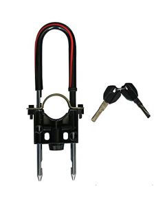 NIKAVI Motorcycle Scooter Anti-Theft Security Lock U Shaped, Comes with Two Keys Black