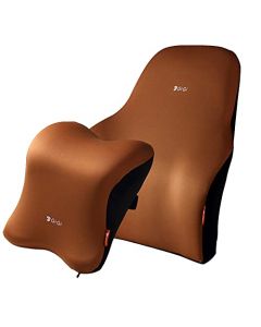 GiGi Memory Foam Back Lumbar Support and Headrest Pillow for Car - G-1670/1673 (BROWN)