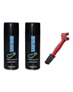 NIKAVI FCL200 Foaming Chain Lube - 200ml + Chain Cleaning Brush
