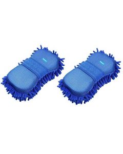 NIKAVI Car Microfiber Chenille Wax Sponge Pad Mix Color (2 PC)