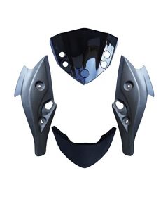 NIKAVI N641B Head Light Visor Mask Compatible for Yamaha Fz-S Silver