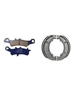 NIKAVI Front & Rear (Combo) Brake Pad + Brake Shoe Set Compatible for Yamaha Libero (DP19+BSS06)