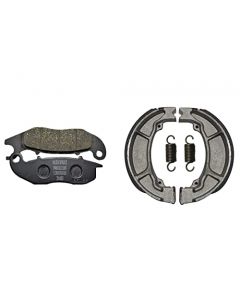 NIKAVI Front & Rear (Combo) Brake Pad + Brake Shoe Set Compatible for Honda Shine Latest Models (DP9+BSS01)