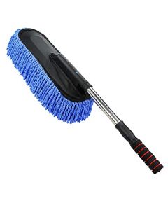 NIKAVI Microfibre Telescopic Duster for Dry/Wet Cleaning for use in Car/Home/Office (Blue)