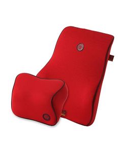 GiGi G-1107/1110 100% Pure Memory Foam and Ergonomic Design Car Seat Neck Rest Cushion and Back Rest Cushion Head Rest Pillow for Cervical Pain Relief (Red)