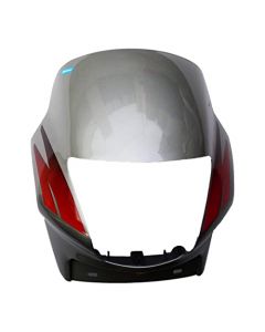 NIKAVI N512E Head Light Mask Compatible Compatible for Hero Passion Plus Dark Silver-Red