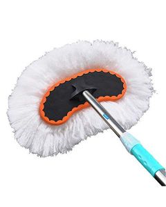 Nikavi Microfiber Car Wash Mop Brush-Duster with 60 in. Extendable & Adjustable Long Stainless Steel Handle, Scratch Free - Green (90 cm)