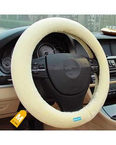 NIKAVI Classic Steering Wheel Cover (Medium -O)(38cm) Beige