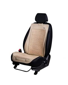 NIKAVI PU Leather Car Seat Cover - Universal Fit Anti-Slip Car Seat Protector, Waterproof Car Seat Cushion - Beige (Pack of 1)