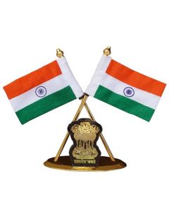 NIKAVI Indian Cross Design Stand Flags for Car Dashboard