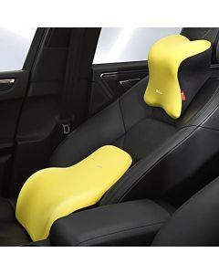 GiGi Memory Foam Back Lumbar Support and Headrest Pillow for Car - G-1670/1673 (YELLOW)