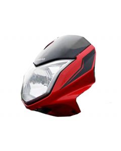 NIKAVI N536D Head Light Mask Compatible Compatible for Hero Splendor ISMRT Bk-Red