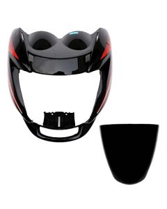 NIKAVI N514A Head Light Visor Mask Compatible for Hero Passion Pro O/M Black Red