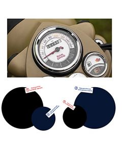 NIKAVI SMSG02 Speedo Meter Screen Protector Scratch Guard Compatible for - Royal Enfield Classic 350 & 500, Standard, Electra + NKVKC