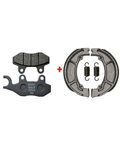 NIKAVI Motorcycle Front & Rear (Combo) Brake Pad + Brake Shoe Set Compatible for Hero CBZ (DP3+BSS01)
