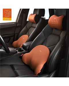 GiGi Memory Foam Back Lumbar Support and Headrest Pillow for Car