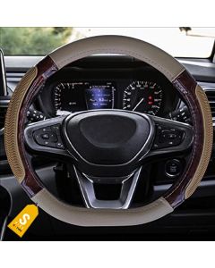 NIKAVI Luxury Steering Wheel Cover (Small-D)(36cm) Beige