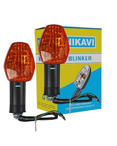 NIKAVI INDA06A Blinker Indicator Assly. Compatible for Hero Glamour Yellow (Set of 2)