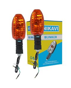 NIKAVI INDA14A Blinker Indicator Assly. Compatible for Bajaj Platina Yellow Universal (Set of 2)