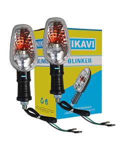 NIKAVI INDA24 Blinker Indicator Assly. Compatible for TVS Star City (White) (Set of 2)