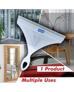 NIKAVI Swatch Bharat Wiper Multi-Purpose Silicon Squeegee for Window, Glass, Shower Door, Car Windshield, Heavy Duty Window Scrubber, Includes Suction Hook, 8 inch